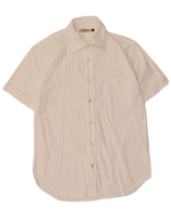 Gas Mens Short Sleeve Shirt Small White Cotton