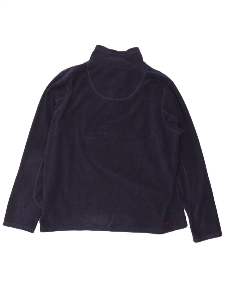 Fat Face Mens Zip Neck Fleece Jumper 2XL Navy Blue Polyester