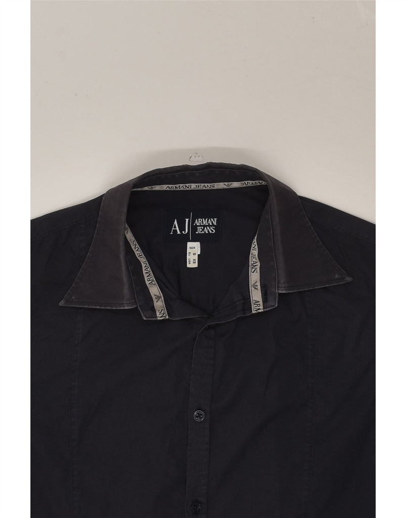 ARMANI Mens Shirt Small Navy Blue Cotton | Vintage Armani | Thrift | Second-Hand Armani | Used Clothing | Messina Hembry 