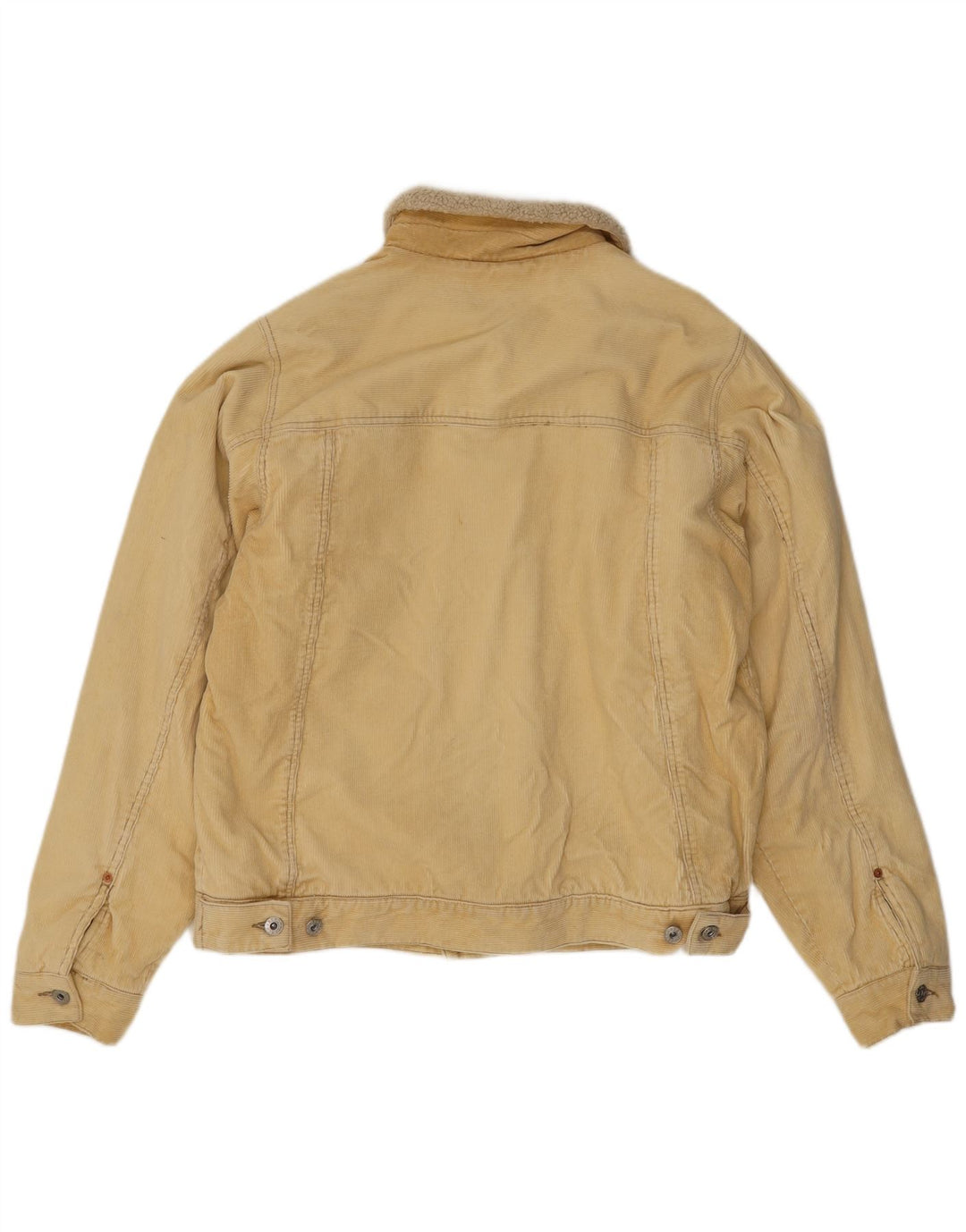 Bench Mens Sherpa Corduroy Jacket UK 40 Large Beige Cotton