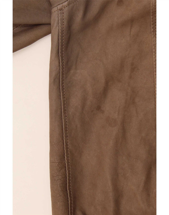 Jeckerson Mens Leather Jacket UK 42 XL Brown