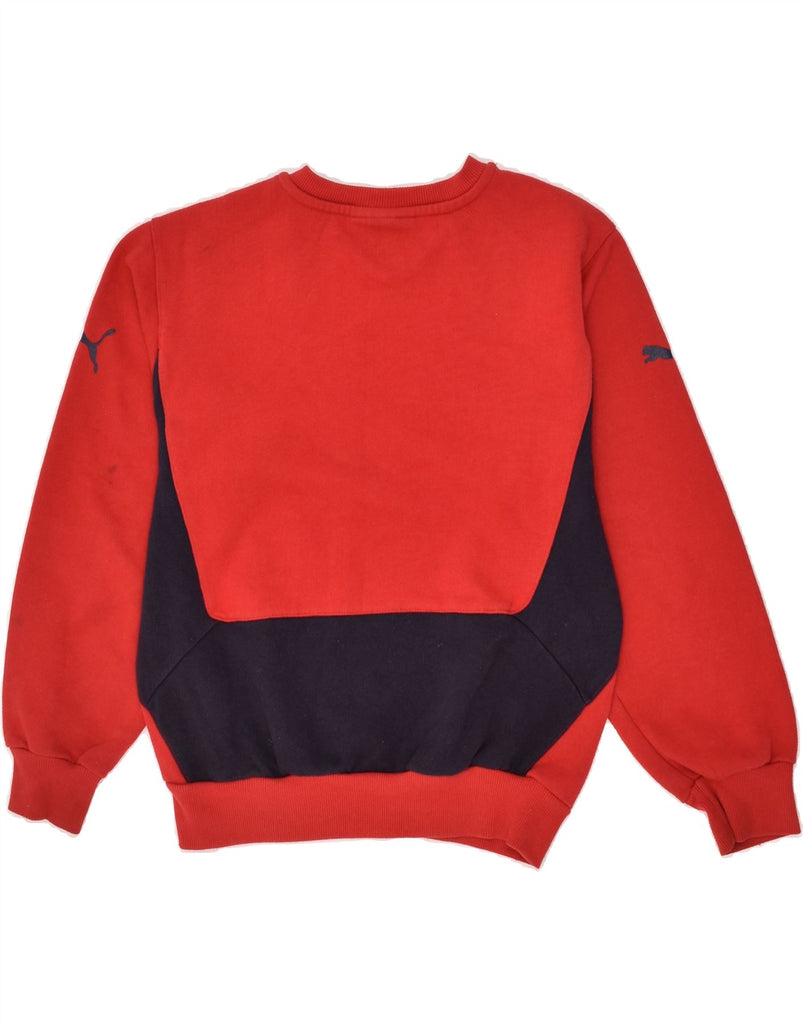 PUMA Boys Graphic Sweatshirt Jumper 11-12 Years Large Red Colourblock | Vintage Puma | Thrift | Second-Hand Puma | Used Clothing | Messina Hembry 