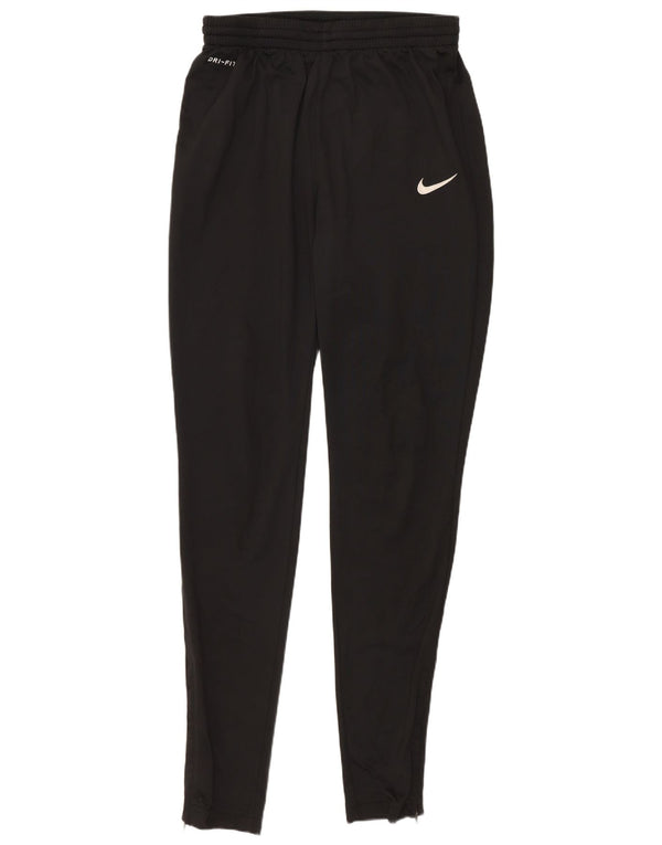 NIKE Mens Dri Fit Tracksuit Trousers Small Black Polyester