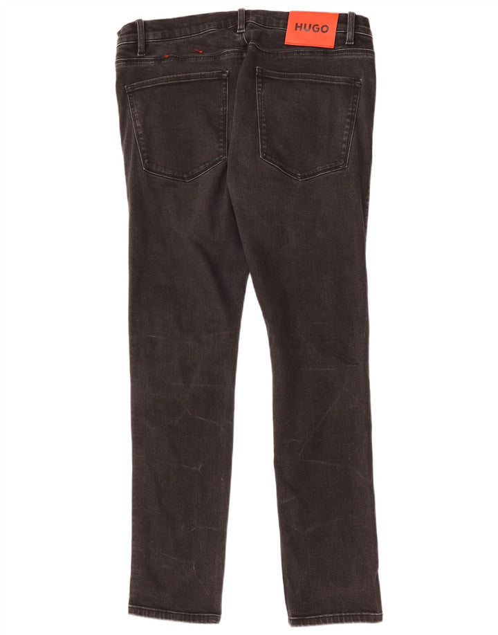 HUGO BOSS Mens Slim Jeans W34 L32 Black Cotton