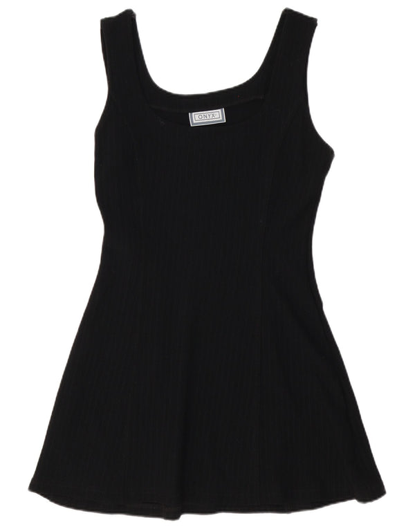 Onyx Womens Sleeveless A-Line Dress UK 12 Medium Black Polyamide