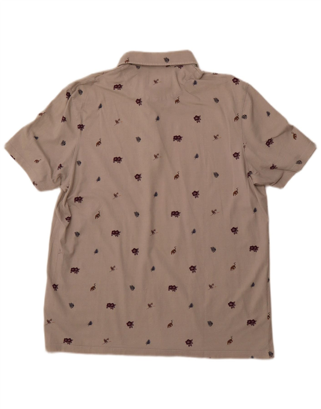 TED BAKER Mens Polo Shirt Size 5 XL Grey Floral Cotton