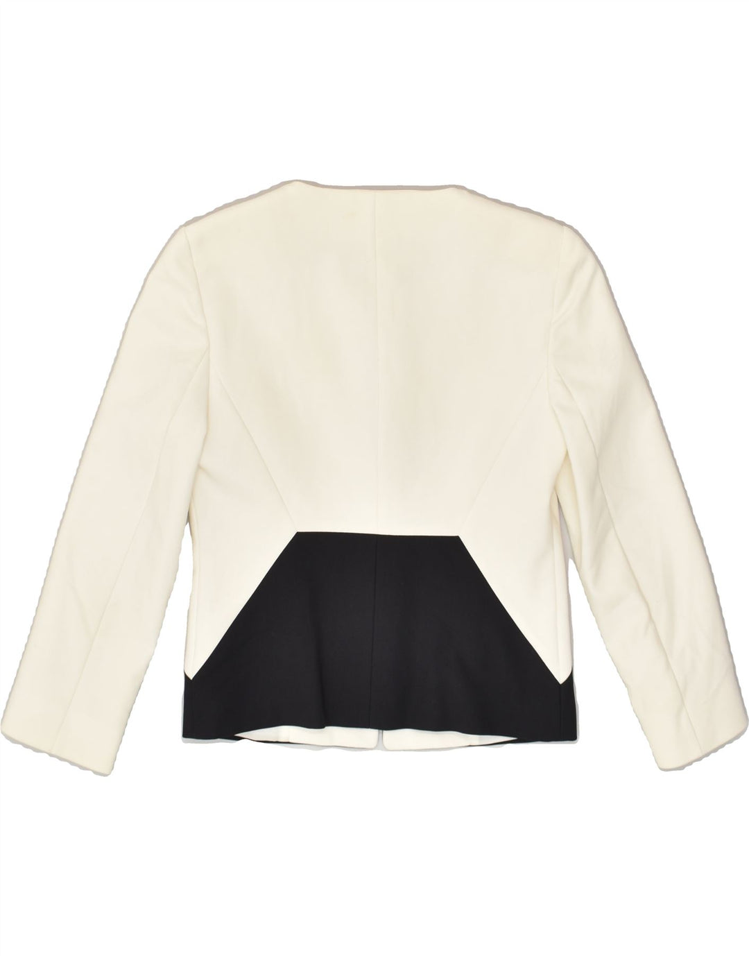 MARELLA Womens Blazer Jacket UK 8 Small Off White Colourblock Cotton | Vintage Marella | Thrift | Second-Hand Marella | Used Clothing | Messina Hembry 