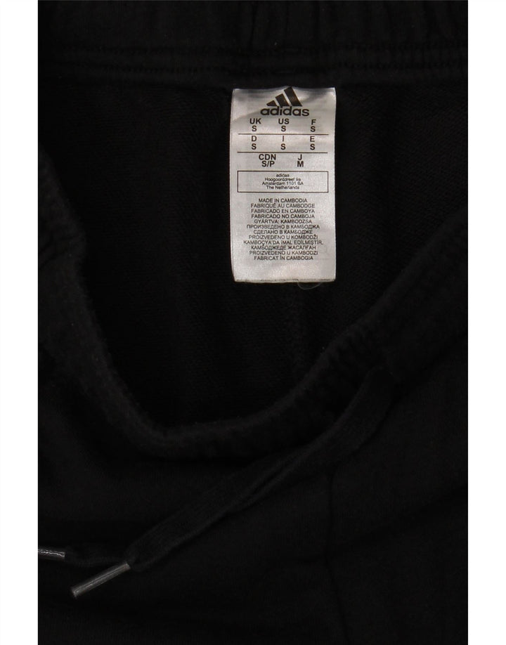 ADIDAS Mens Tracksuit Trousers Small  Black Cotton