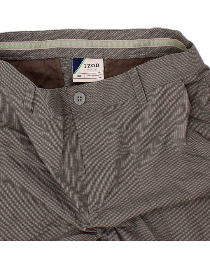 IZOD Mens Chino Shorts W30 Medium Grey Check Polyester Vintage Izod and Second-Hand Izod from Messina Hembry 