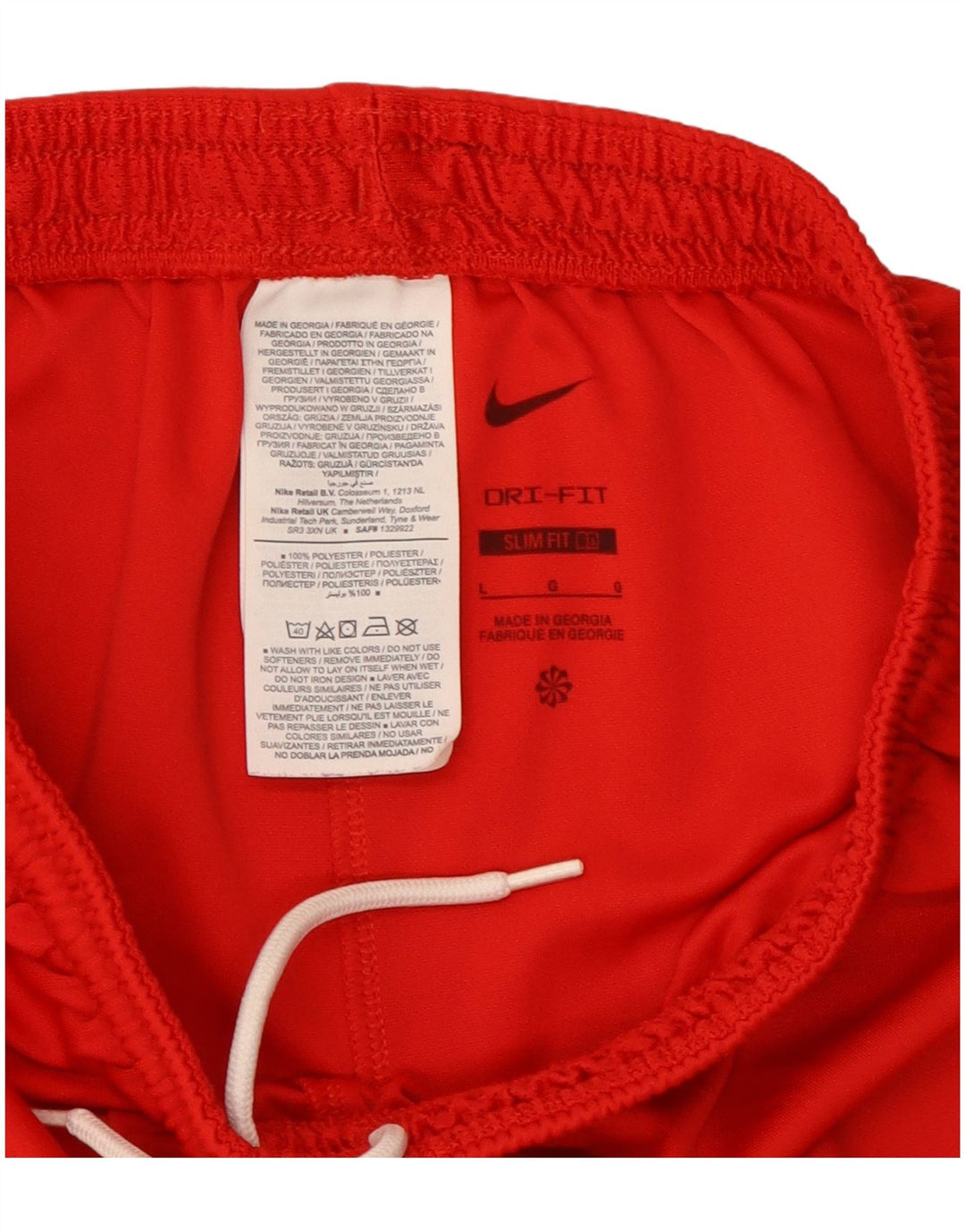 Nike Mens Dri Fit Slim Fit Sport Shorts Large  Red Polyester