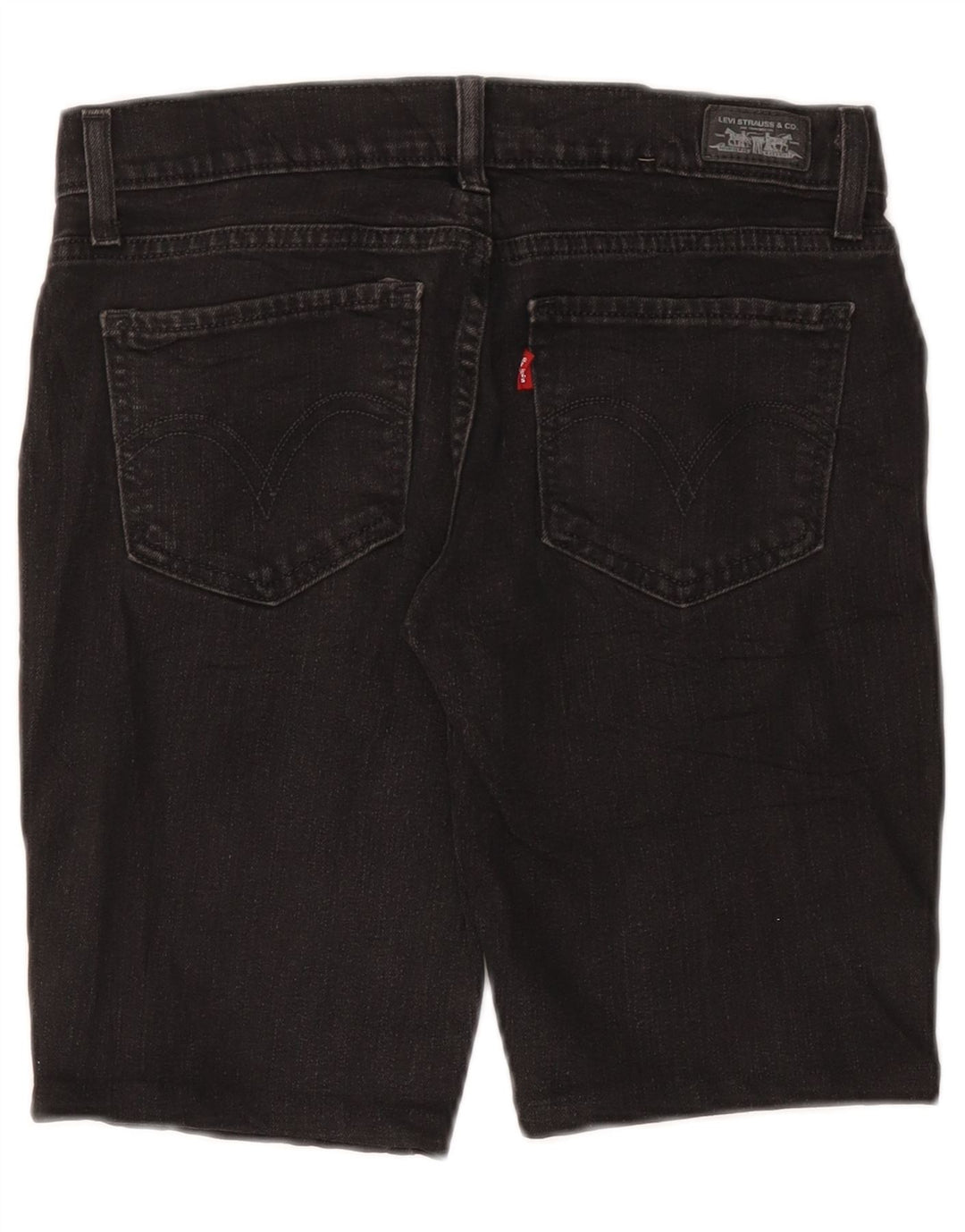 LEVI'S Womens 524 Super Low Denim Shorts US 7 Medium W30 Grey Cotton