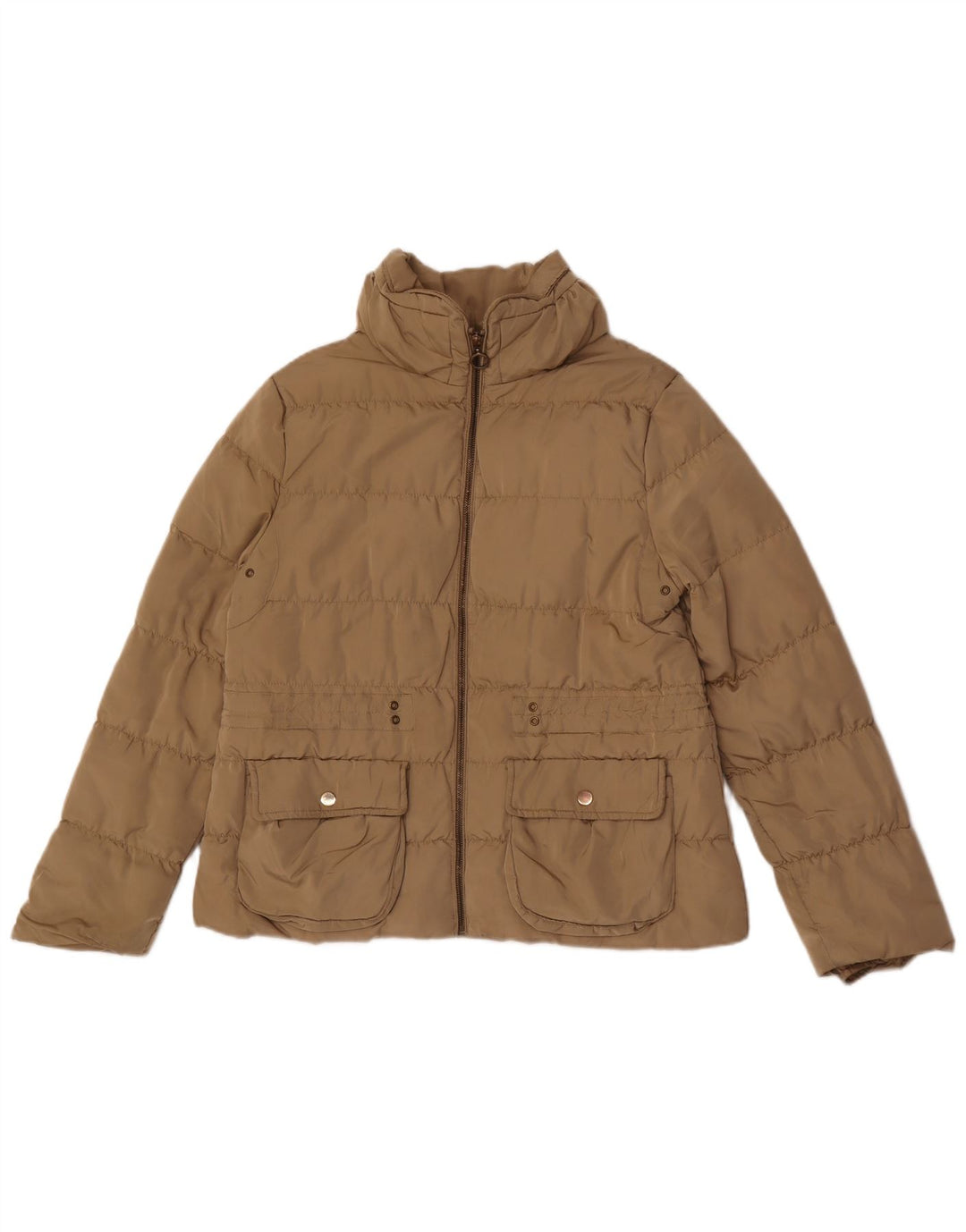 Zara Womens Padded Jacket UK 18 XL Beige Polyester