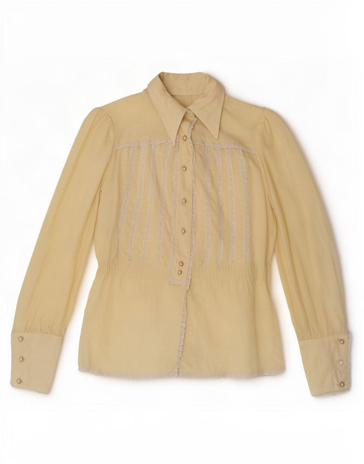 Vintage Womens Shirt Blouse IT 44 Medium Yellow