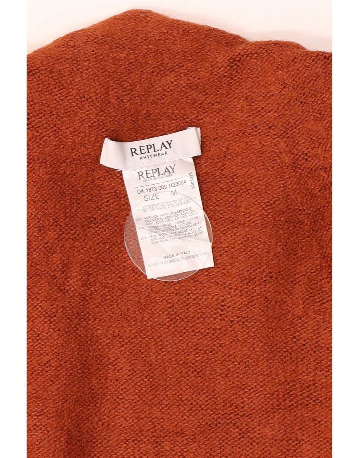 Replay Womens Roll Neck Jumper Sweater UK 14 Medium Brown Acrylic