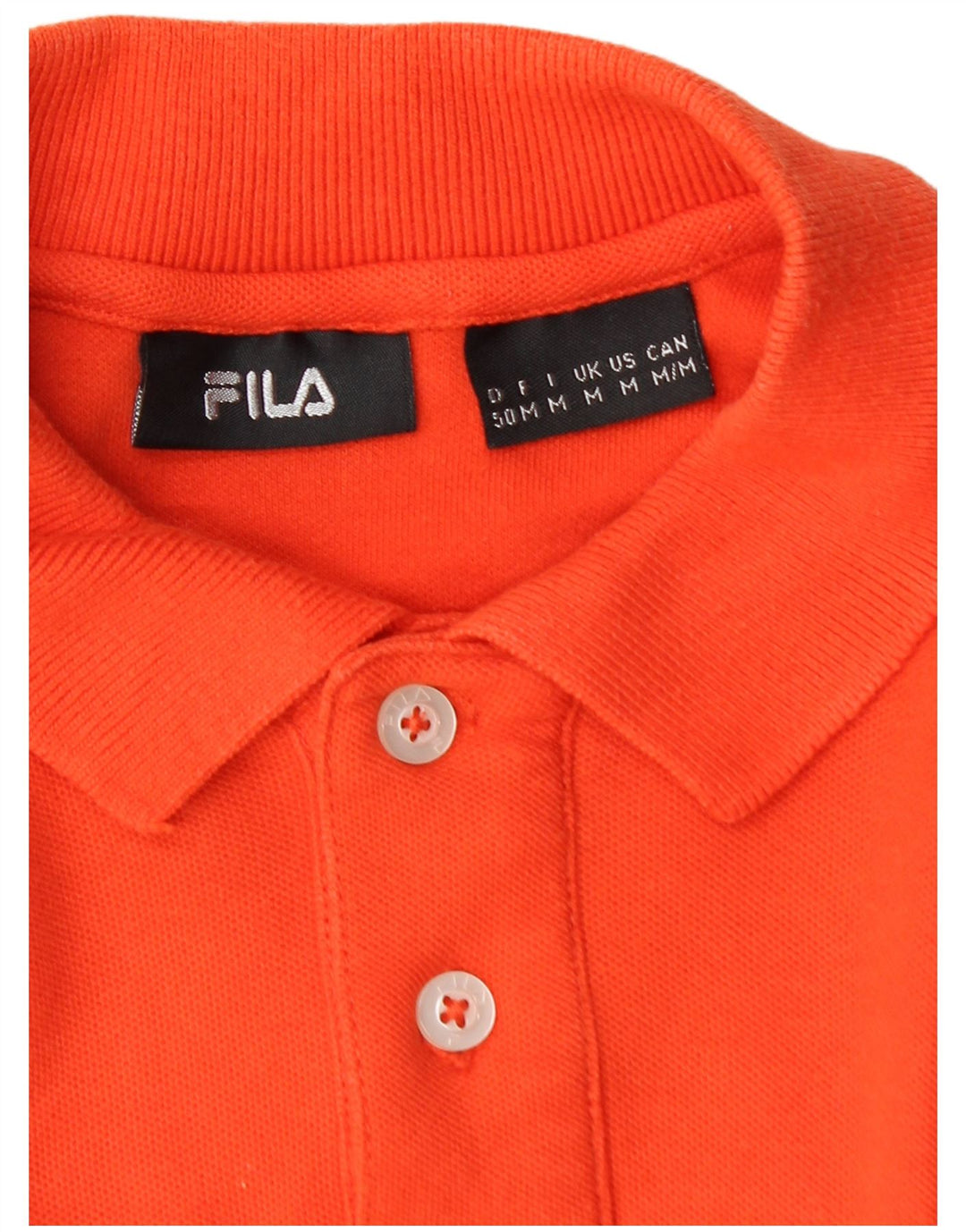 Fila Mens Polo Shirt Medium Orange Cotton