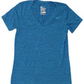 Nike Womens Dri Fit T-Shirt Top UK 12 Medium Blue Striped Polyester