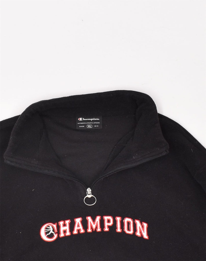 CHAMPION Womens Graphic Sweatshirt Jumper UK 18 XL Black Colourblock | Vintage | Thrift | Second-Hand | Used Clothing | Messina Hembry 