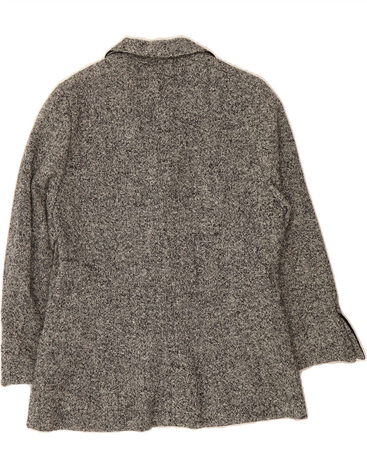 JEAN PAUL Womens 3/4 Sleeve Blazer Jacket UK 14 Large Grey Flecked Vintage Jean Paul and Second-Hand Jean Paul from Messina Hembry 
