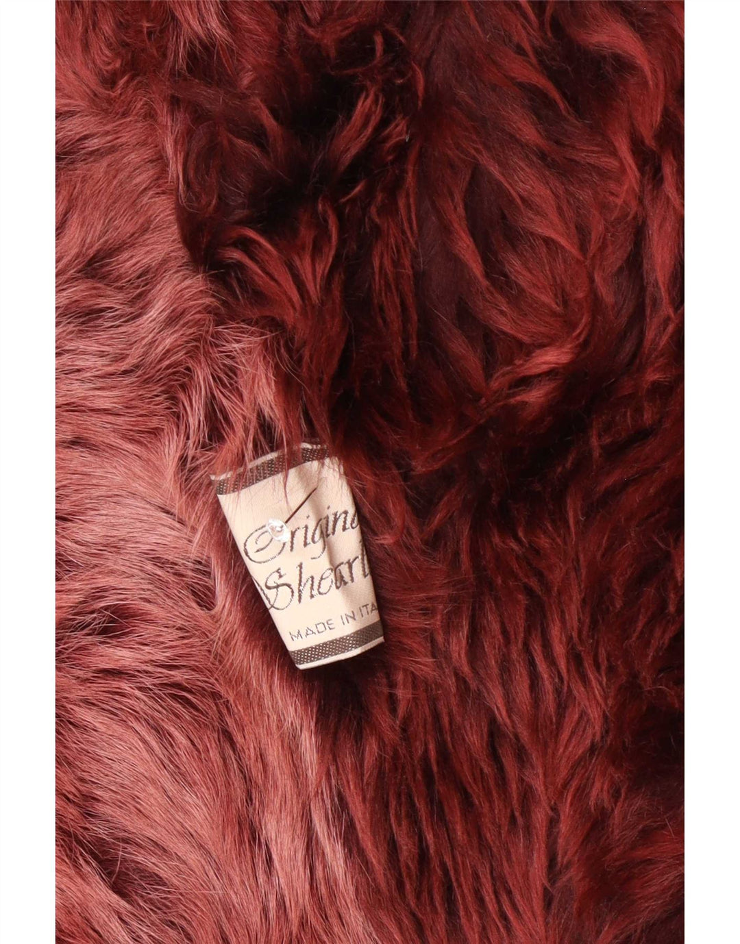 L'autre Chose Womens Shearling Jacket UK 10 Small Burgundy