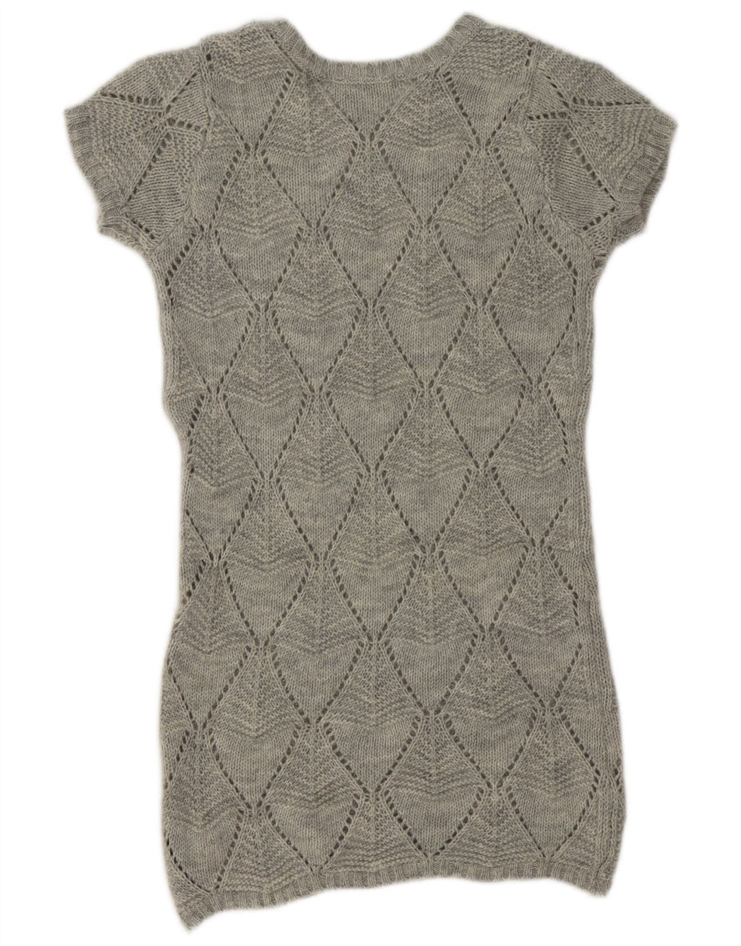 Marks & Spencer Womens Jumper Dress UK 12 Medium Grey Argyle/Diamond