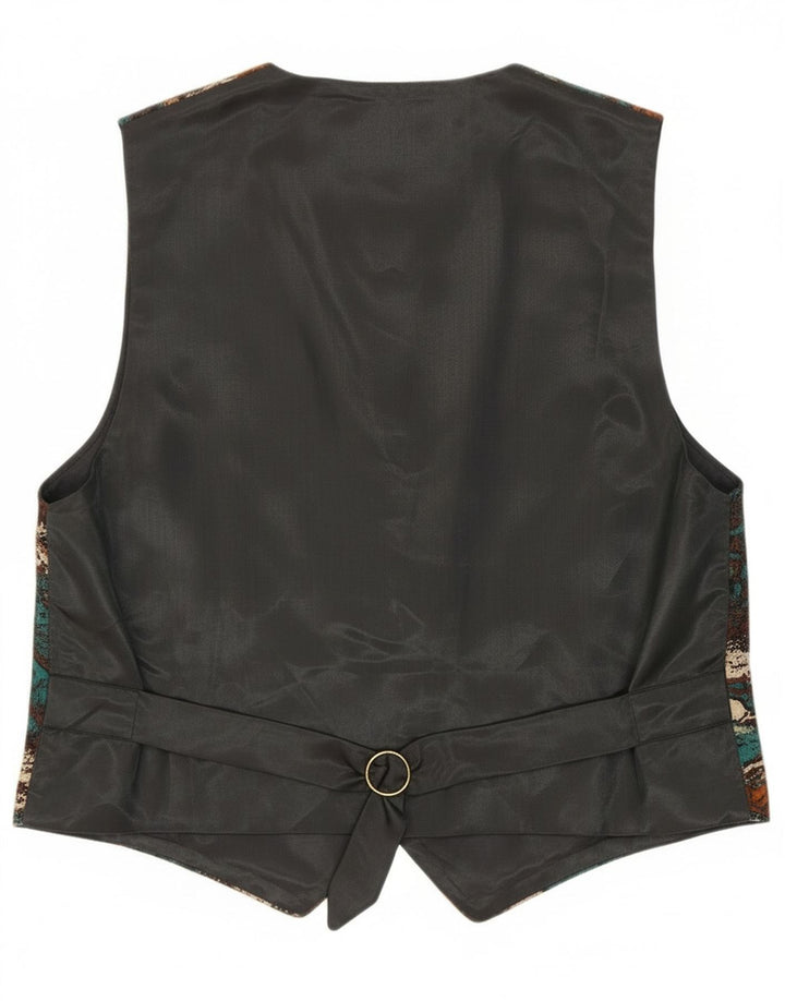 Vintage Womens Abstract Pattern Waistcoat UK 14 Medium Multicoloured