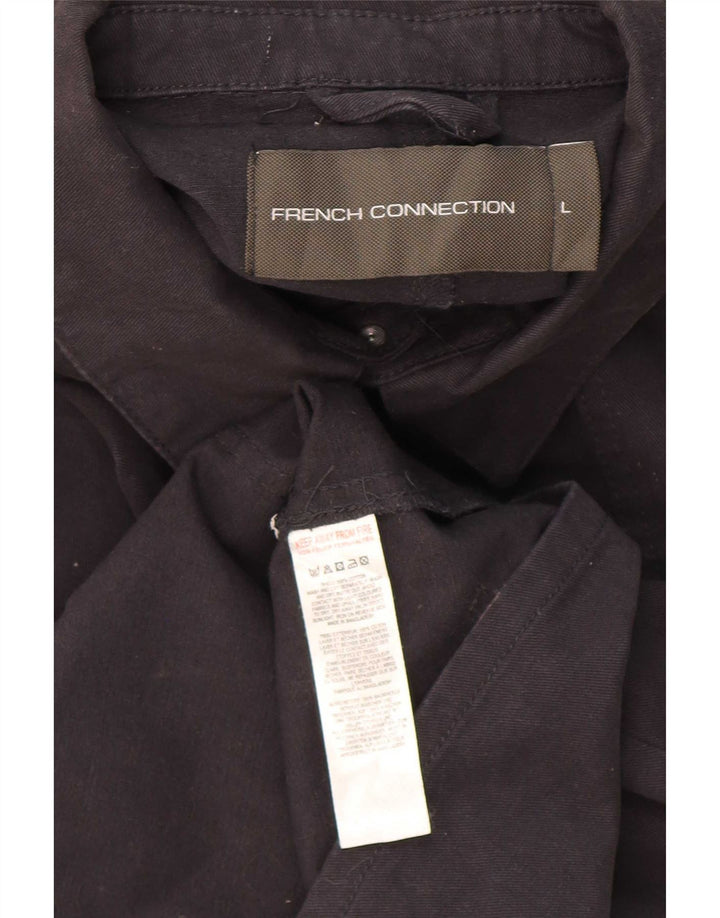 French Connection Mens Utility Jacket UK 40 Large Black Cotton