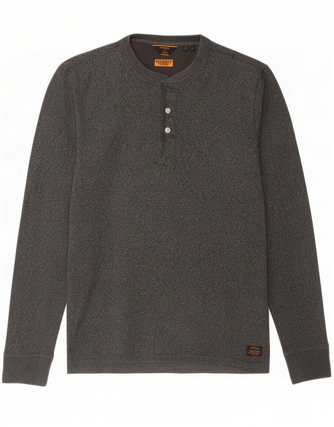 Superdry Mens Top Long Sleeve Small Grey Cotton