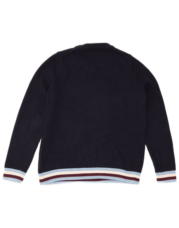 TOMMY HILFIGER Womens Crew Neck Jumper Sweater UK 14 Medium Navy Blue