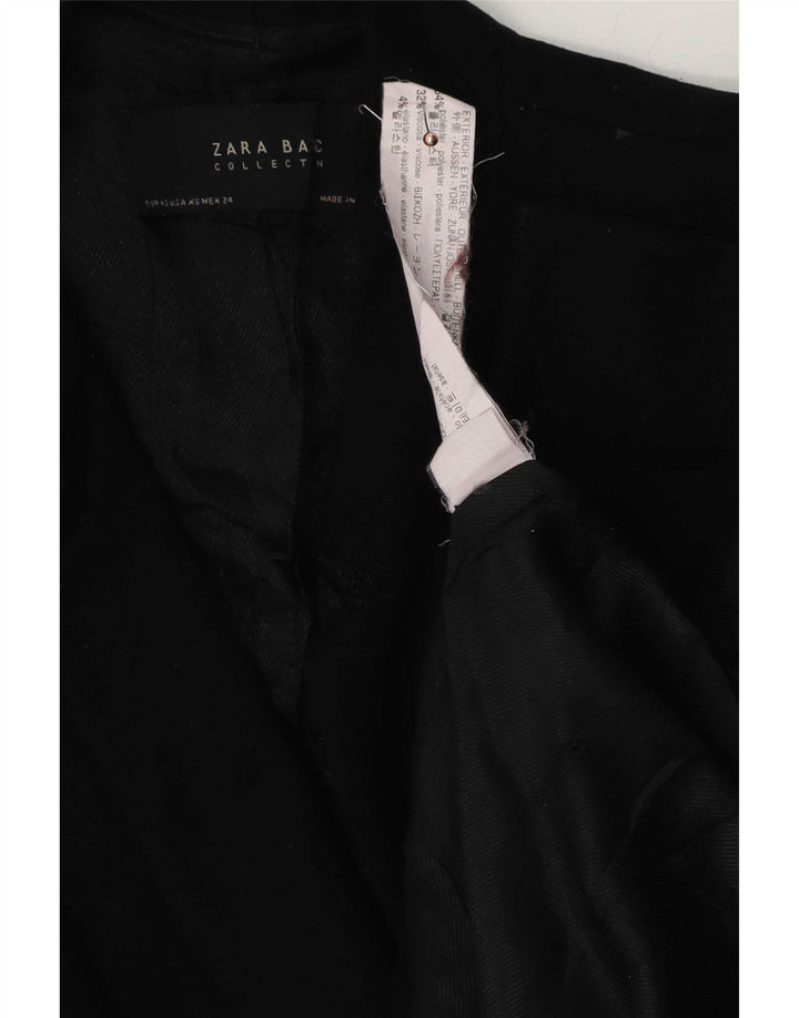 Zara Womens Overcoat UK 6 XS Black Polyester