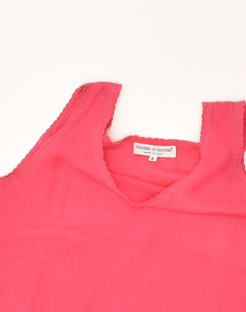 DANIEL & MAYER Womens Vest Top UK 12 Medium Pink Linen | Vintage Daniel & Mayer | Thrift | Second-Hand Daniel & Mayer | Used Clothing | Messina Hembry 