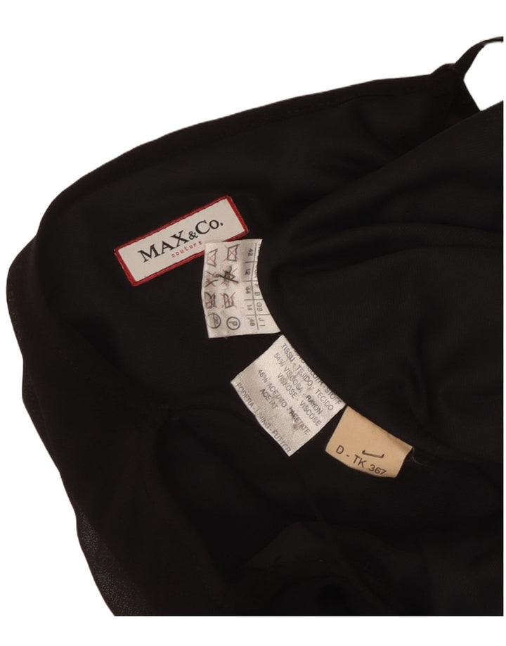 Max & Co. Womens Maxi Slip Dress UK 14 Medium Black Viscose