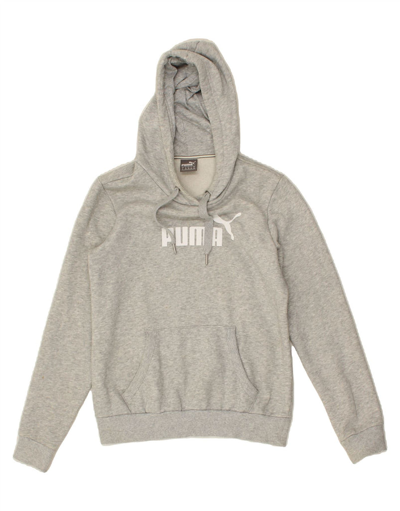 PUMA Womens Graphic Hoodie Jumper UK 10 Small  Grey Cotton | Vintage Puma | Thrift | Second-Hand Puma | Used Clothing | Messina Hembry 