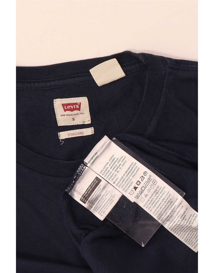Levi's Mens Standard Fit Top Long Sleeve Small Navy Blue Cotton