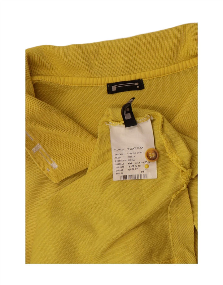 Pirelli Mens Polo Shirt Medium Yellow Cotton
