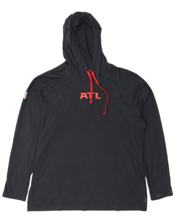 Nike Mens Atlanta Falcons Hooded Graphic Top Long Sleeve Large Navy Blue
