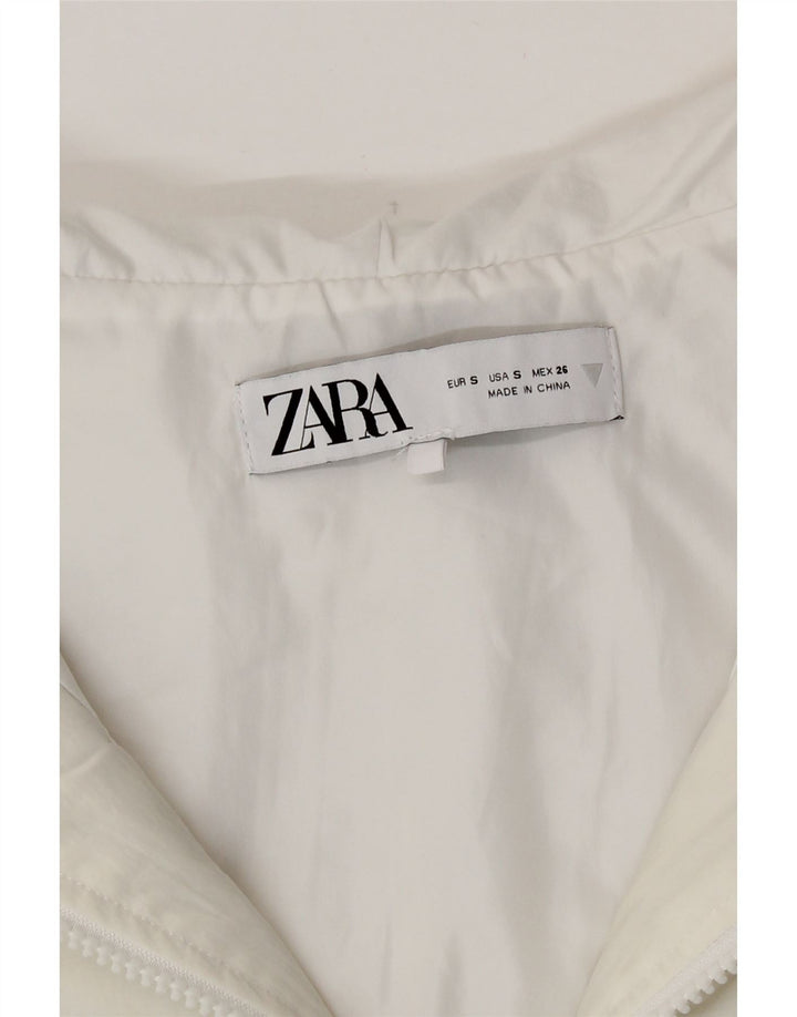 Zara Womens Crop Hooded Gilet UK 10 Small White