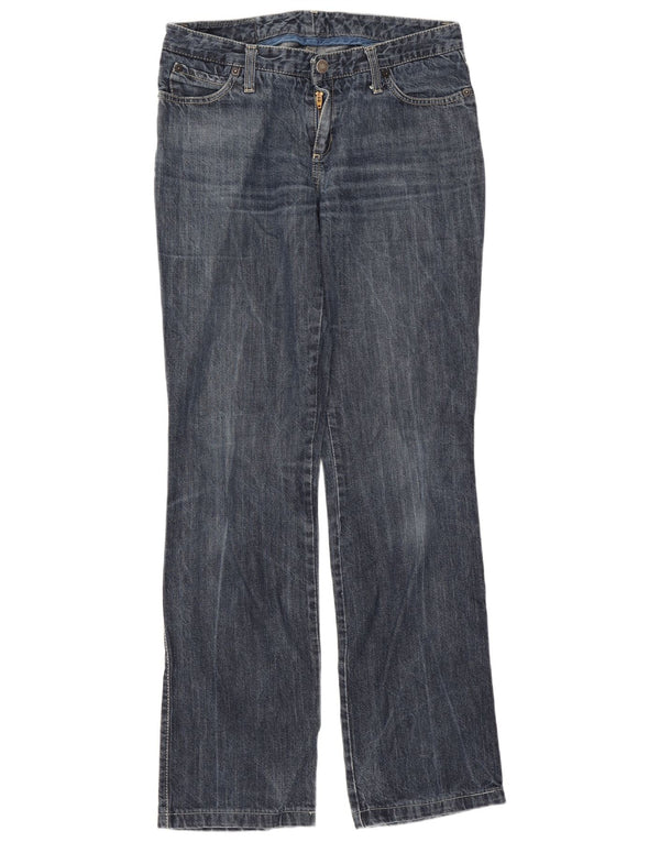 Benetton Womens Straight Jeans IT 42 Medium W30 L31 Navy Blue Cotton