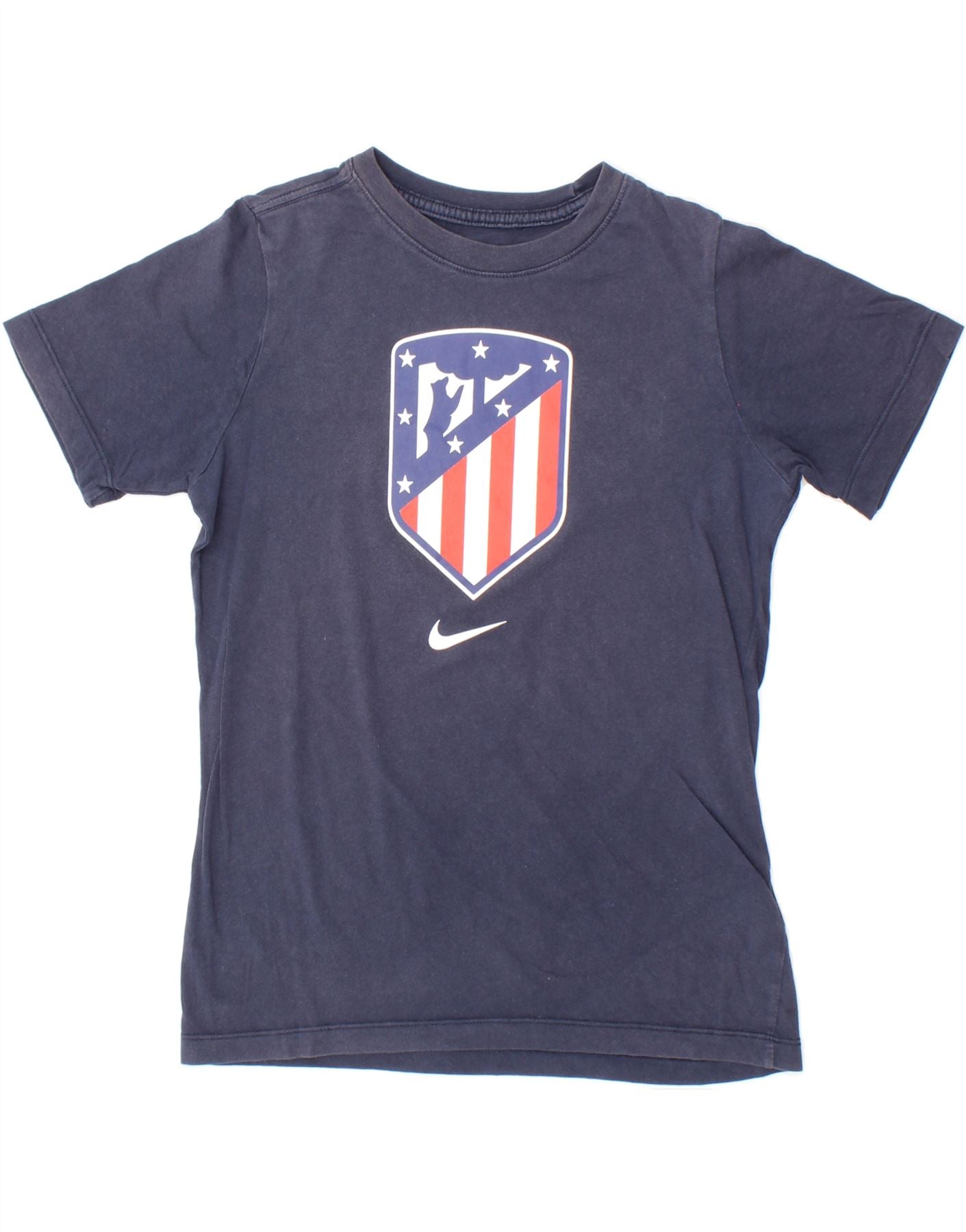 NIKE Girls Graphic T-Shirt Top 12-13 Years Large Navy Blue Cotton