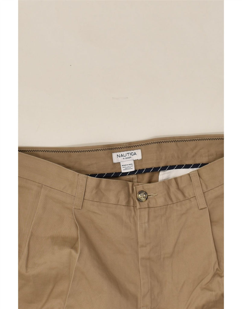 NAUTICA Mens Straight Chino Trousers W33 L32 Brown Cotton | Vintage Nautica | Thrift | Second-Hand Nautica | Used Clothing | Messina Hembry 