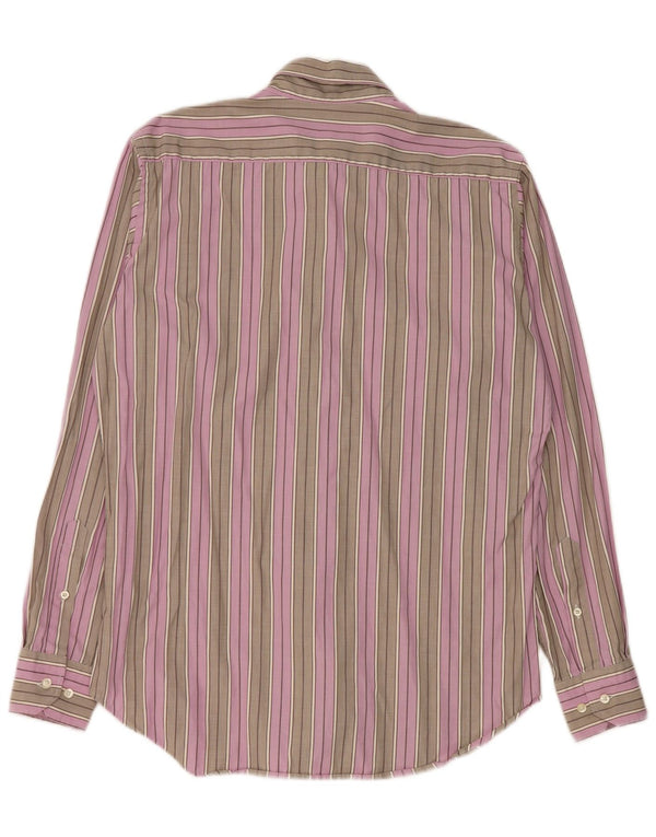 Etro Mens Shirt Size 40 Medium Grey Striped Cotton