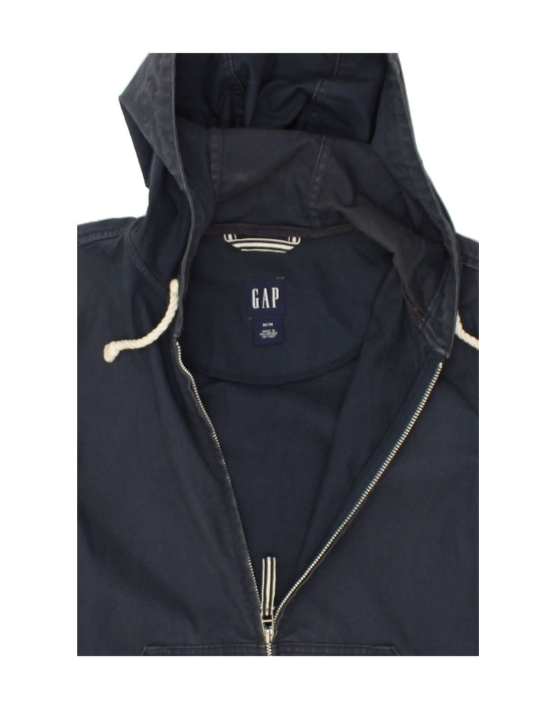 GAP Womens Hooded Bomber Jacket UK 14 Medium Navy Blue Cotton | Vintage Gap | Thrift | Second-Hand Gap | Used Clothing | Messina Hembry 