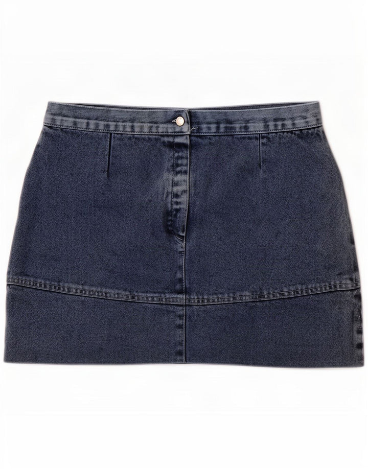 Vintage Womens Mini Denim Skirt IT 44 Medium W30 Blue Cotton