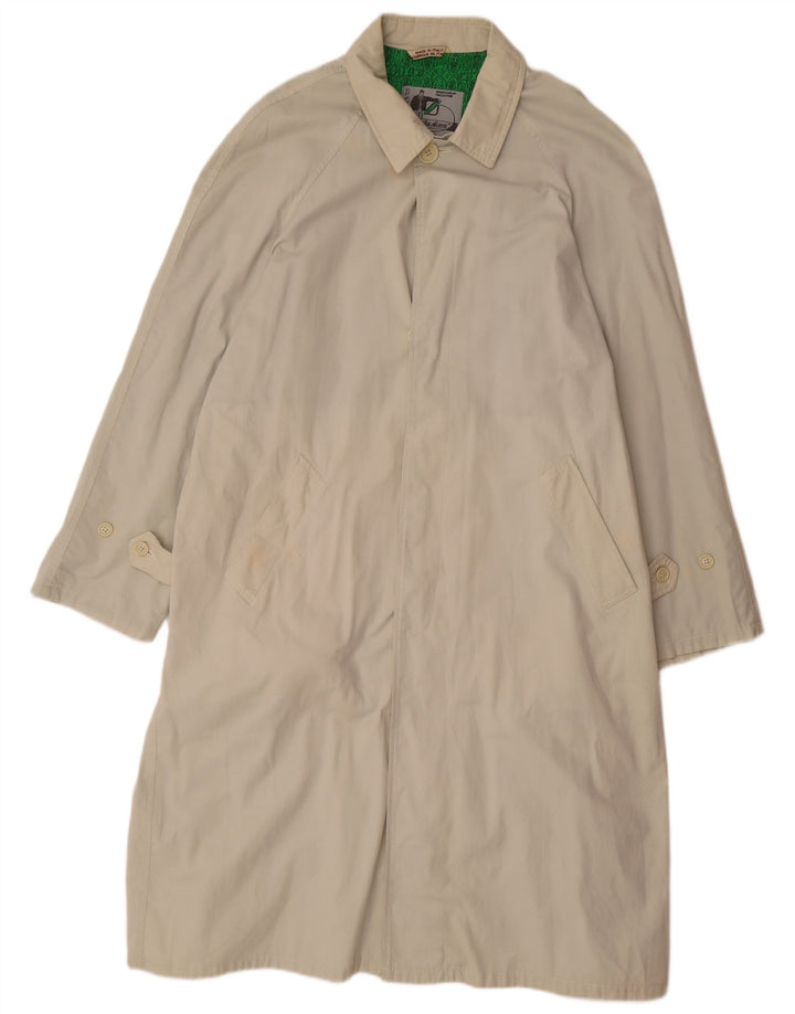Stratos Mens Overcoat UK 40 Large Beige Cotton
