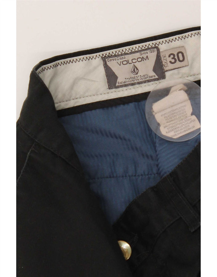 Volcom Mens Straight Chino Trousers W30 L31 Black Polyester