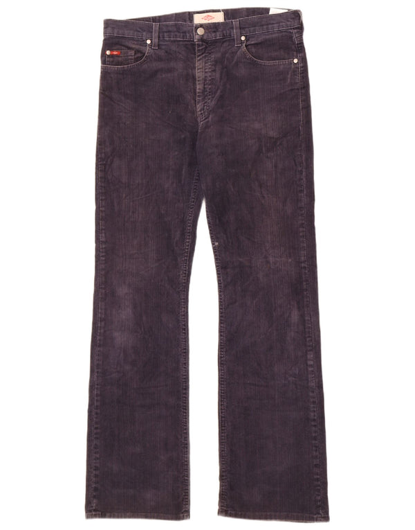Lee Mens Cooper Bootcut Corduroy Trousers W34 L33 Navy Blue Cotton