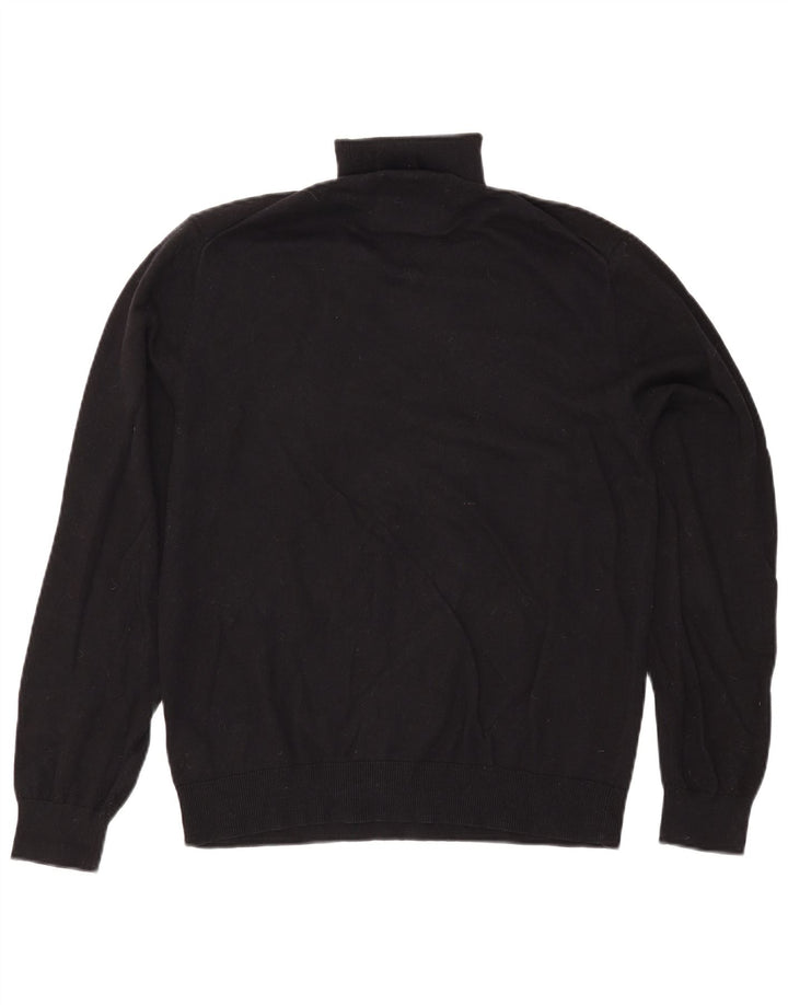 Jack Wills Mens Roll Neck Jumper Sweater Large Black Cotton