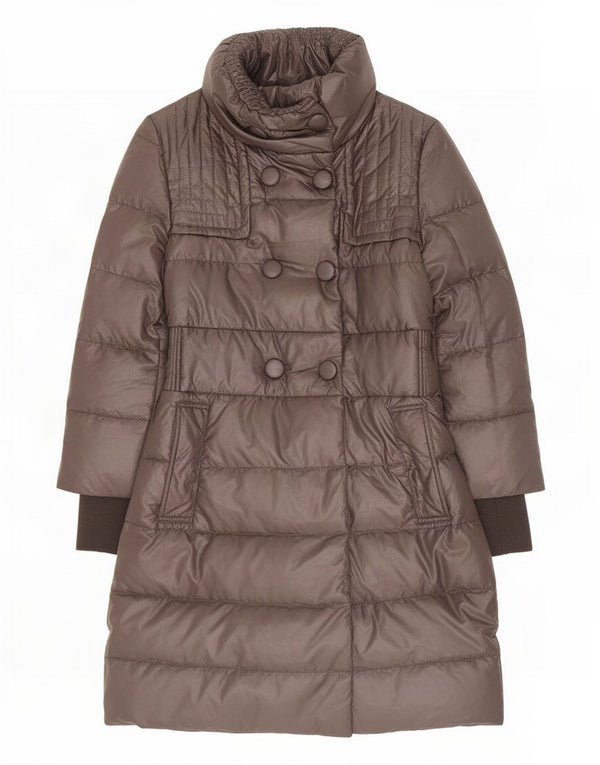 Penny Black Womens Double Breasted Padded Coat UK 8 Small Brown Polyester