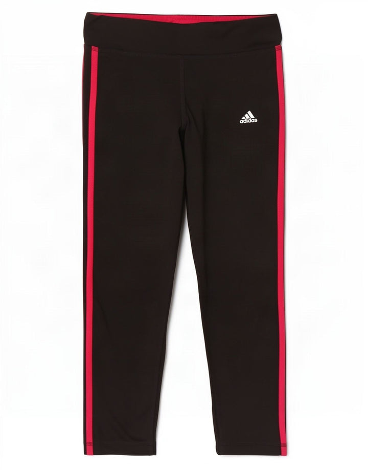 Adidas Womens Climalite Capri Leggings UK 8/10 Small Black Polyester