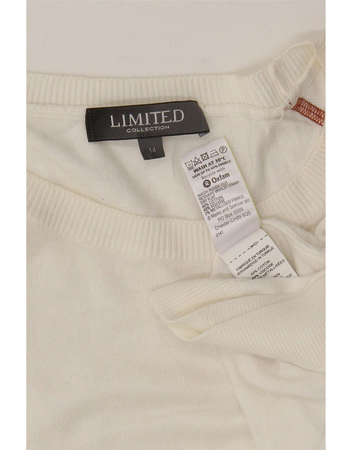 Marks & Spencer Womens Boat Neck Jumper Sweater UK 14 Large White