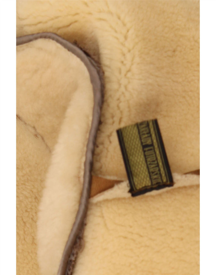 Vintage Mens Double Breasted Shearling Jacket IT 56 3XL Brown
